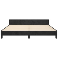 Produktbild för Sängram utan madrass svart 160x200 cm sammet