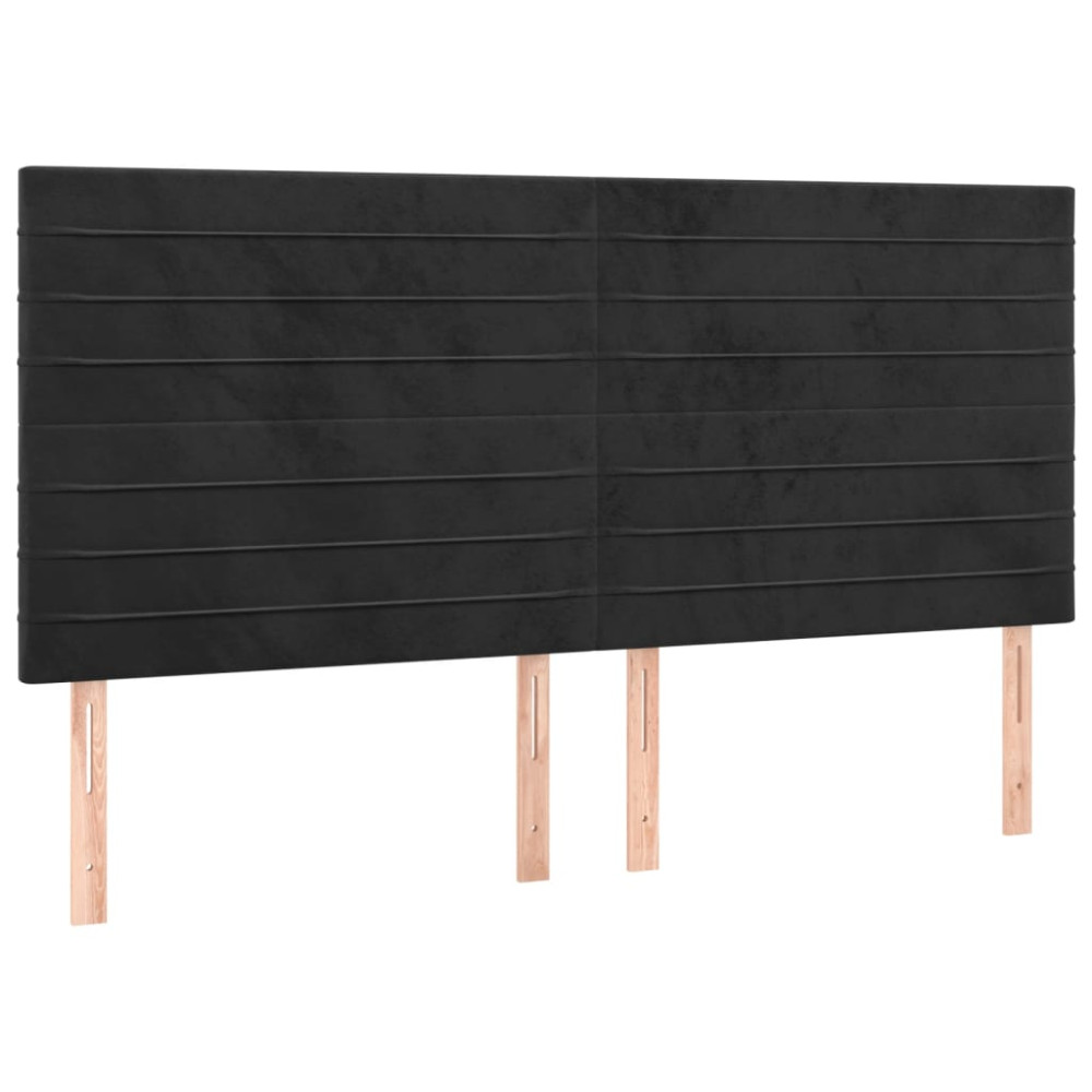 Produktbild för Sängram utan madrass svart 160x200 cm sammet