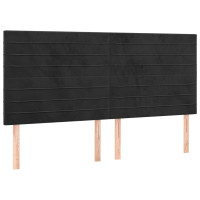 Produktbild för Sängram utan madrass svart 160x200 cm sammet