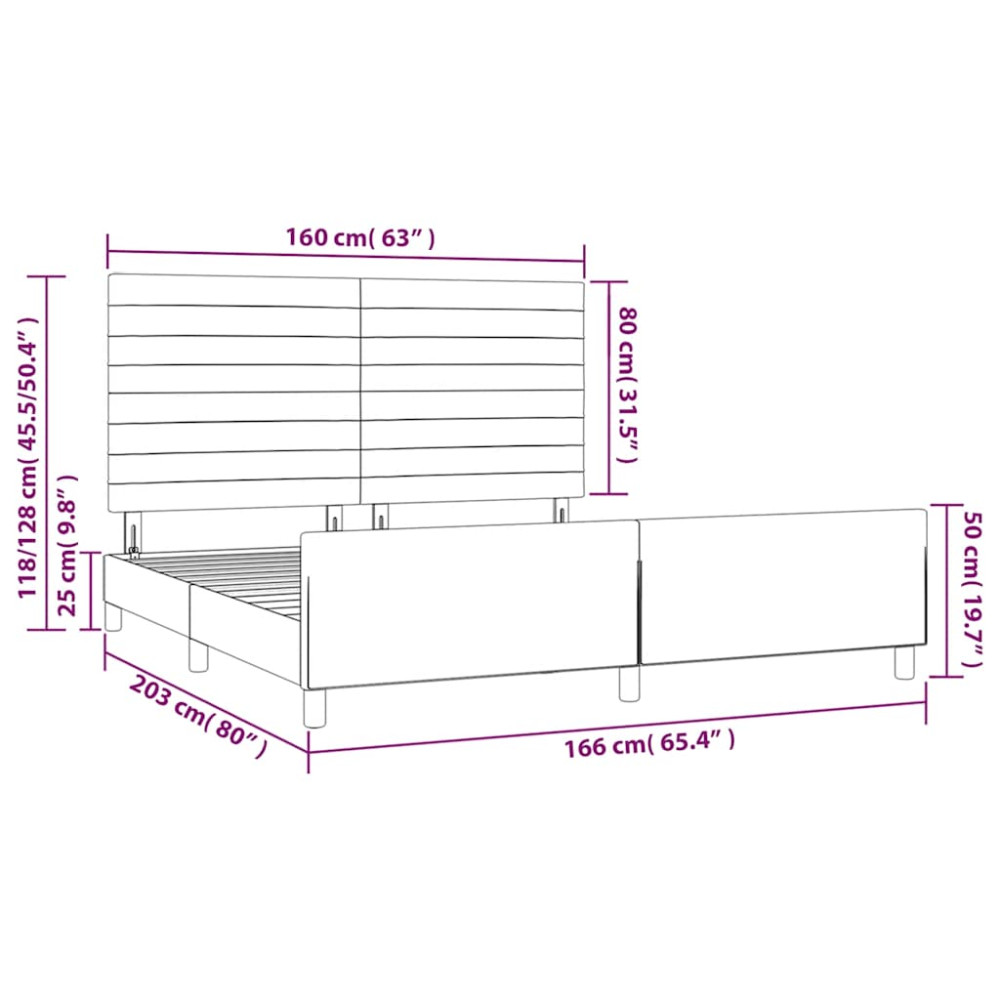 Produktbild för Sängram utan madrass mörkgrön 160x200 cm sammet