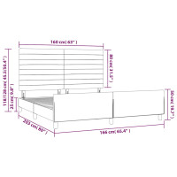 Produktbild för Sängram utan madrass mörkgrön 160x200 cm sammet