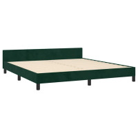 Produktbild för Sängram utan madrass mörkgrön 160x200 cm sammet
