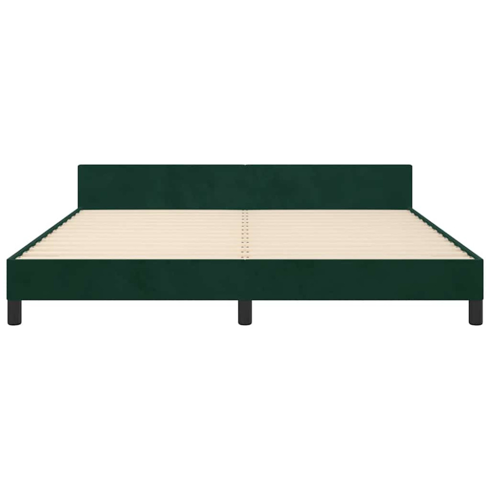 Produktbild för Sängram utan madrass mörkgrön 160x200 cm sammet