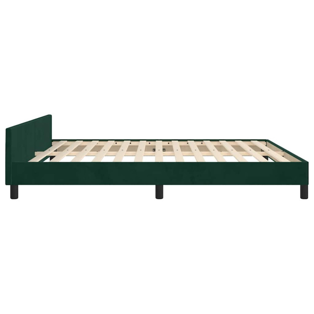 Produktbild för Sängram utan madrass mörkgrön 160x200 cm sammet