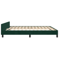 Produktbild för Sängram utan madrass mörkgrön 160x200 cm sammet