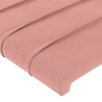 Produktbild för Sängram med huvudgavel rosa 160x200 cm sammet