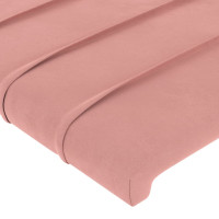 Produktbild för Sängram med huvudgavel rosa 200x200 cm sammet