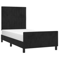 Produktbild för Sängram med huvudgavel svart 80x200 cm sammet