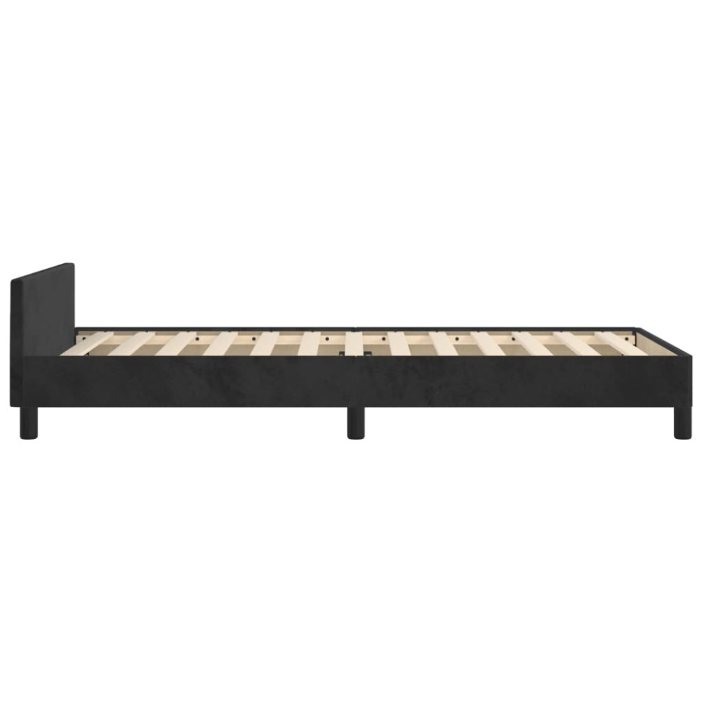 Produktbild för Sängram med huvudgavel svart 80x200 cm sammet