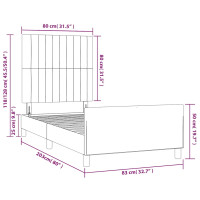 Produktbild för Sängram utan madrass mörkgrön 80x200 cm sammet