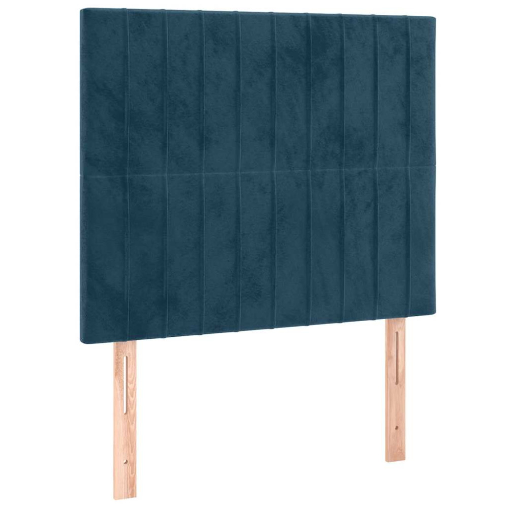 Produktbild för Sängram utan madrass mörkblå 80x200 cm sammet