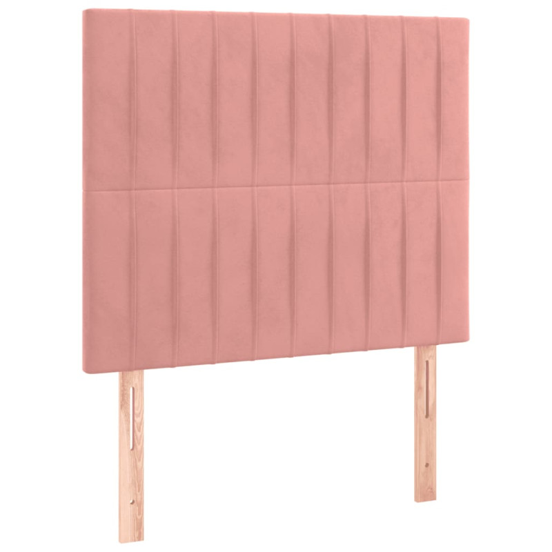 Produktbild för Sängram med huvudgavel rosa 80x200 cm sammet