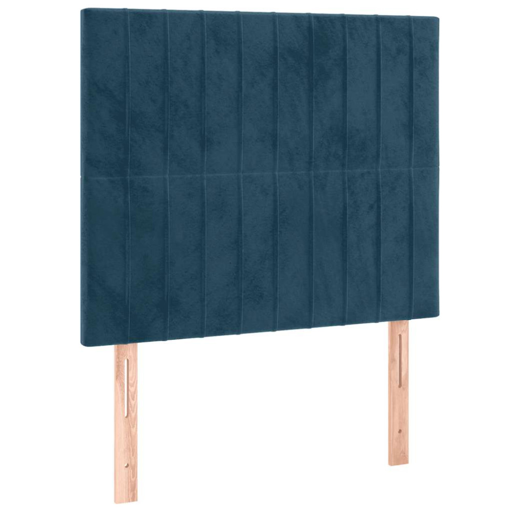 Produktbild för Sängram utan madrass mörkblå 90x200 cm sammet