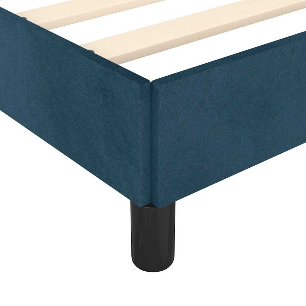 Produktbild för Sängram utan madrass mörkblå 90x200 cm sammet