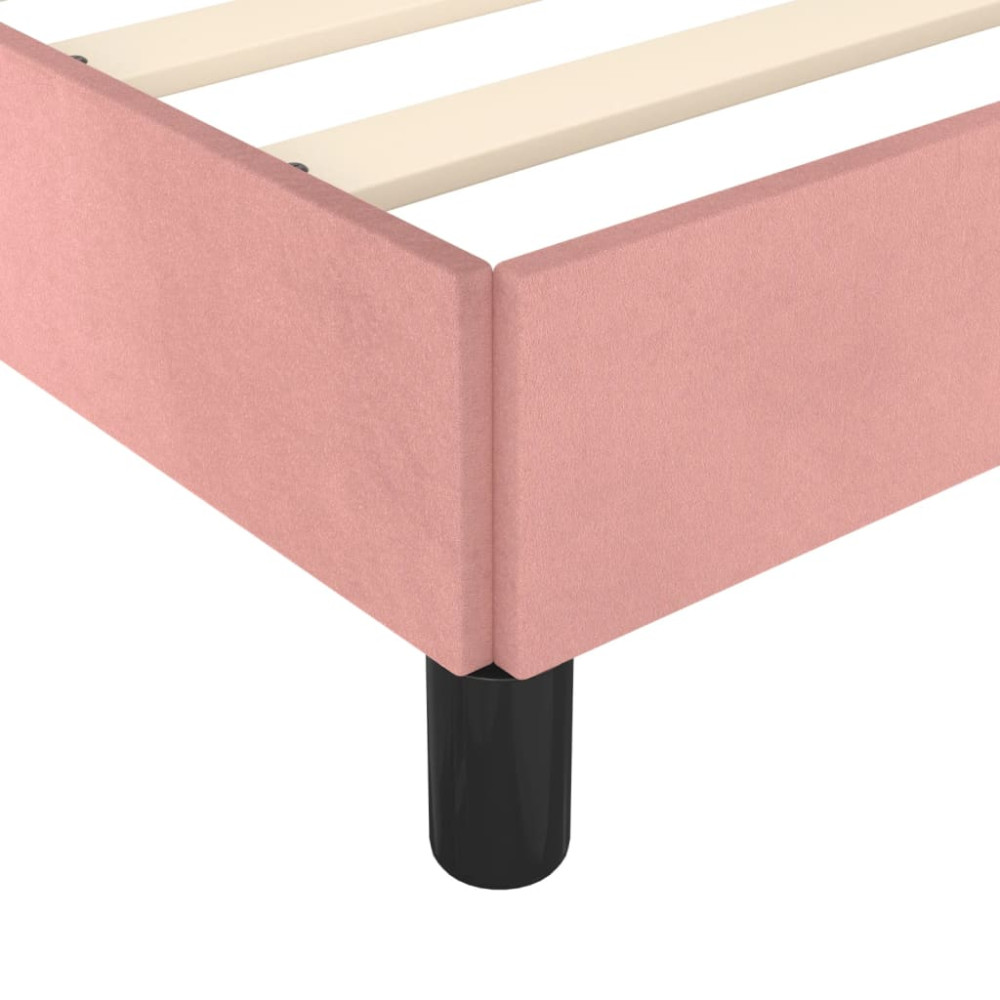 Produktbild för Sängram med huvudgavel rosa 90x200 cm sammet
