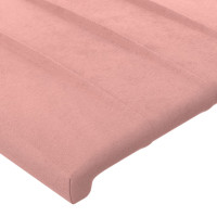 Produktbild för Sängram med huvudgavel rosa 90x200 cm sammet