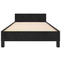 Produktbild för Sängram utan madrass svart 100x200 cm sammet