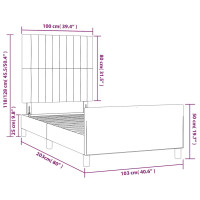 Produktbild för Sängram utan madrass mörkgrön 100x200 cm sammet