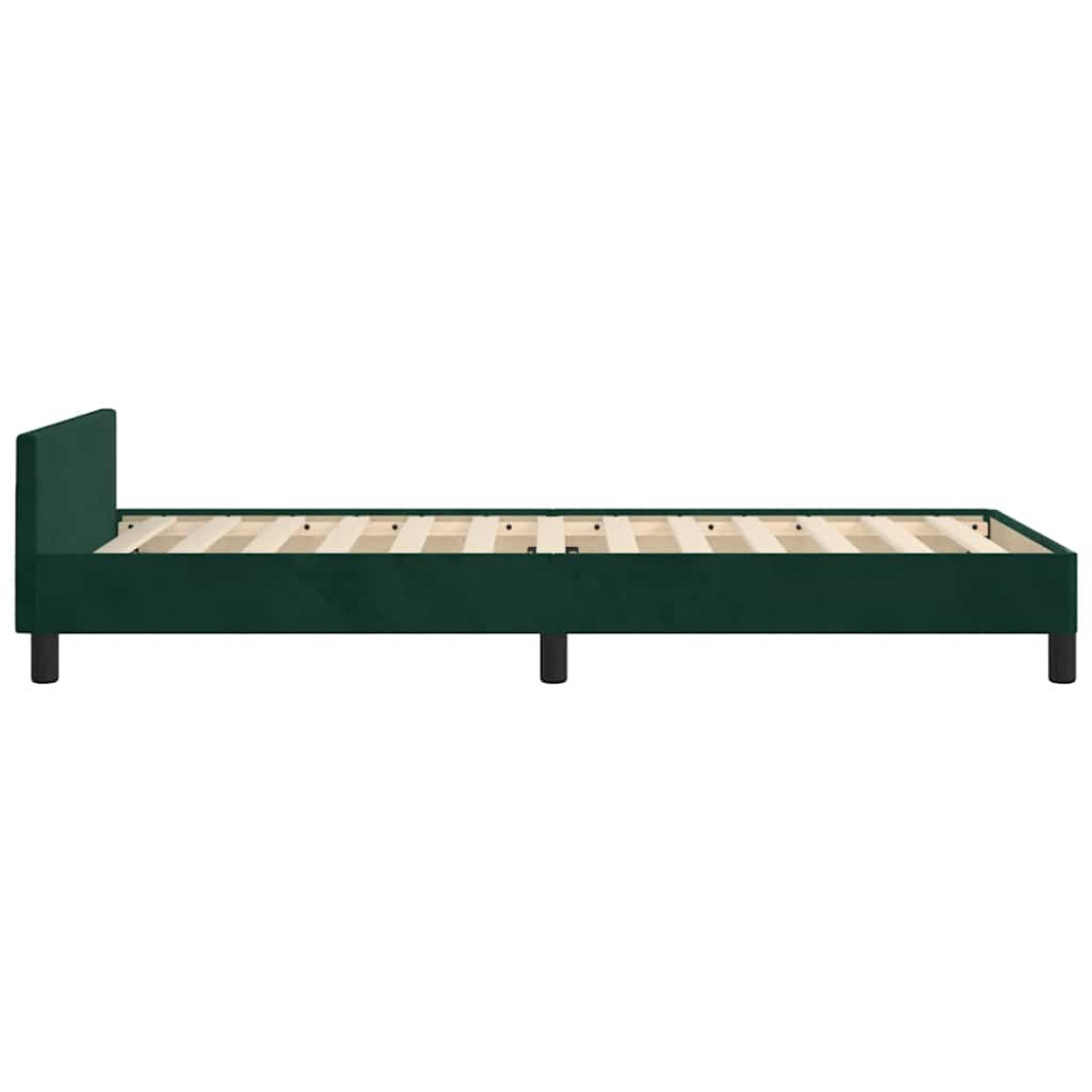 Produktbild för Sängram utan madrass mörkgrön 100x200 cm sammet