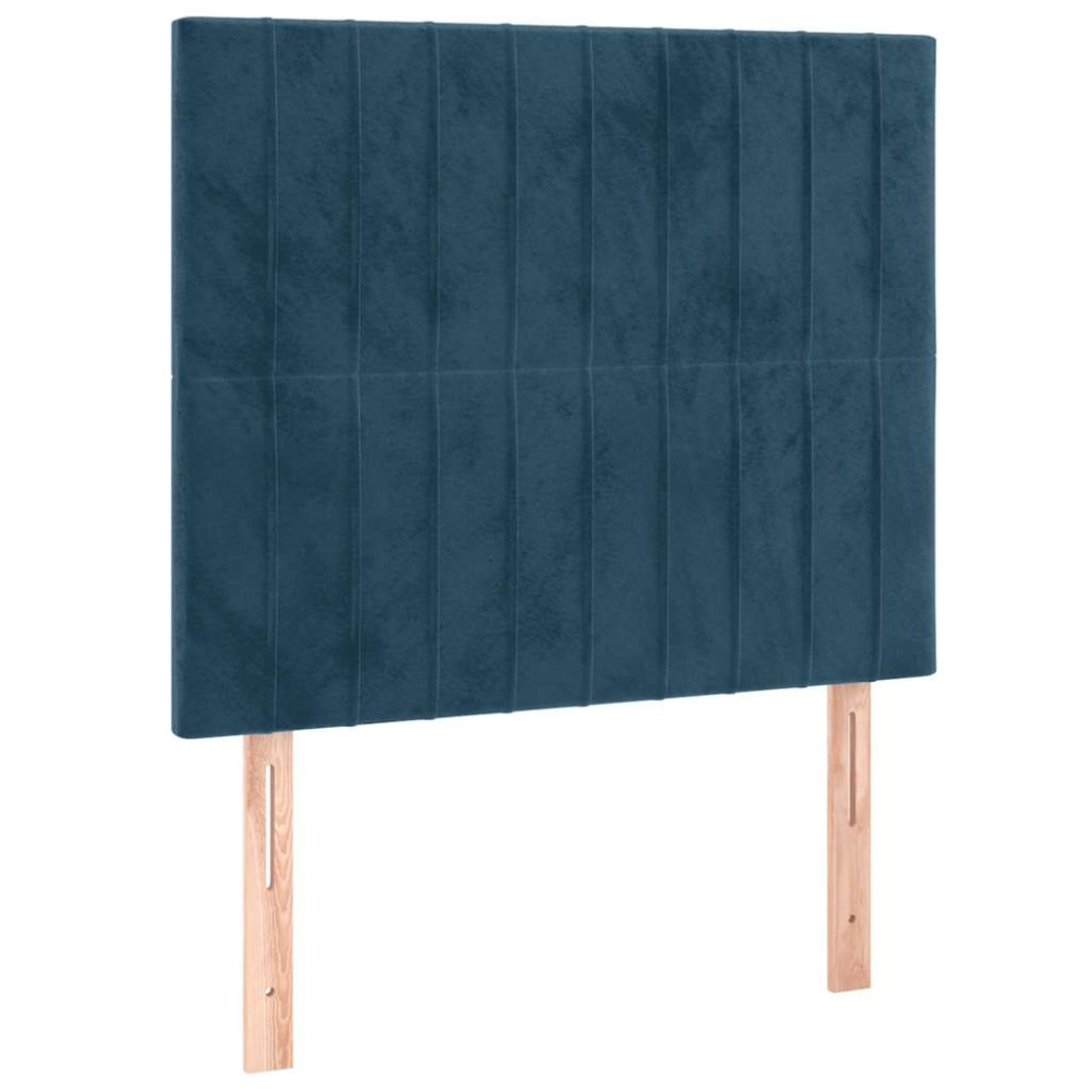 Produktbild för Sängram utan madrass mörkblå 100x200 cm sammet