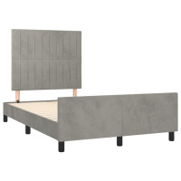 Produktbild för Sängram utan madrass ljusgrå 120x200 cm sammet