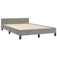 Produktbild för Sängram utan madrass ljusgrå 120x200 cm sammet