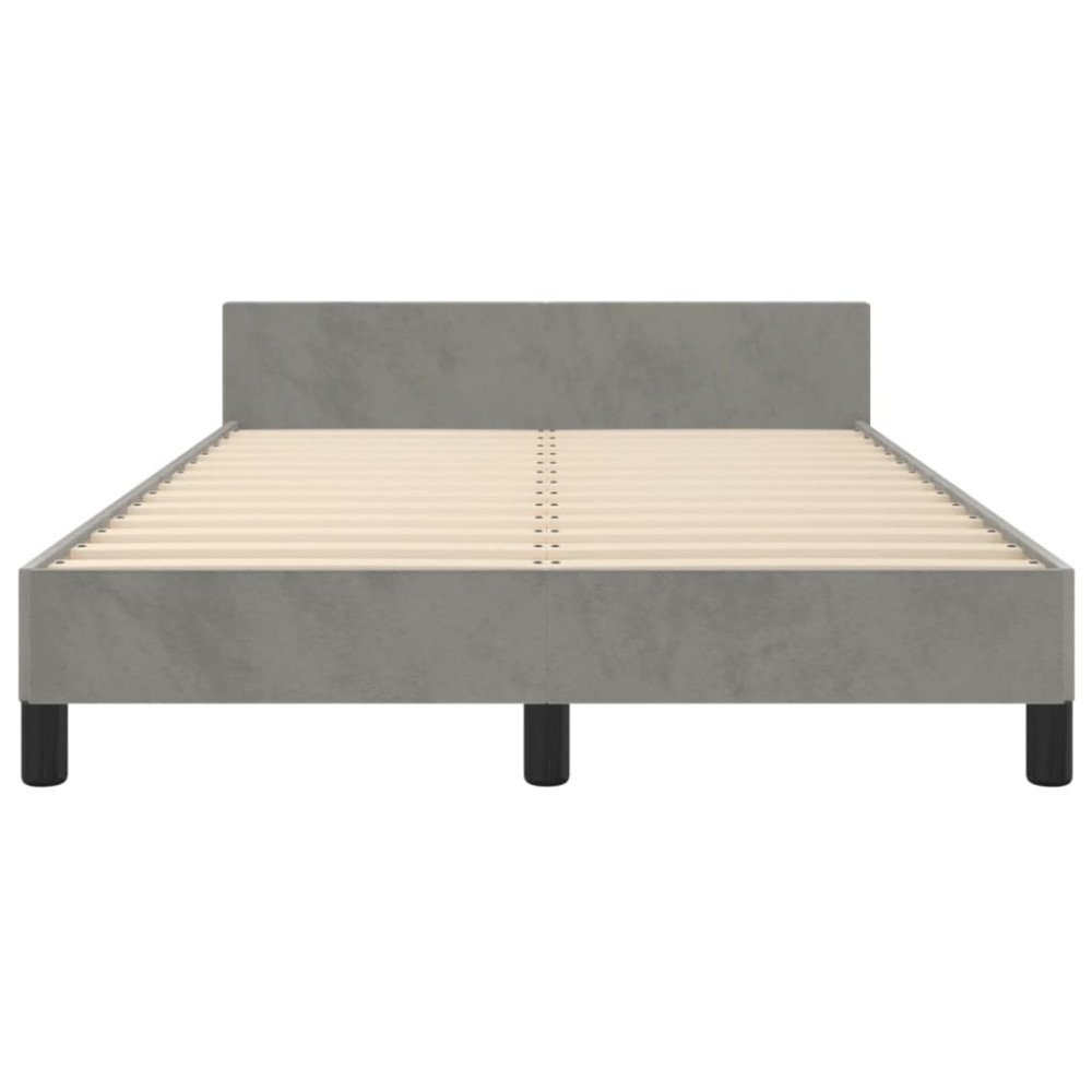 Produktbild för Sängram utan madrass ljusgrå 120x200 cm sammet
