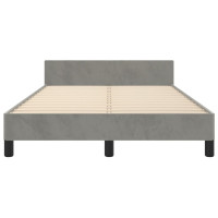 Produktbild för Sängram utan madrass ljusgrå 120x200 cm sammet