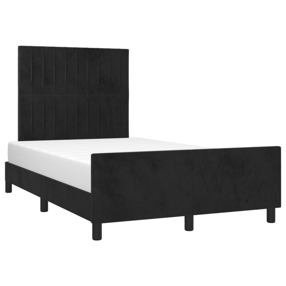 Produktbild för Sängram utan madrass svart 120x200 cm sammet