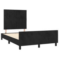 Produktbild för Sängram utan madrass svart 120x200 cm sammet
