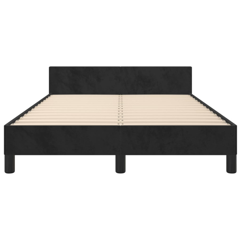 Produktbild för Sängram utan madrass svart 120x200 cm sammet