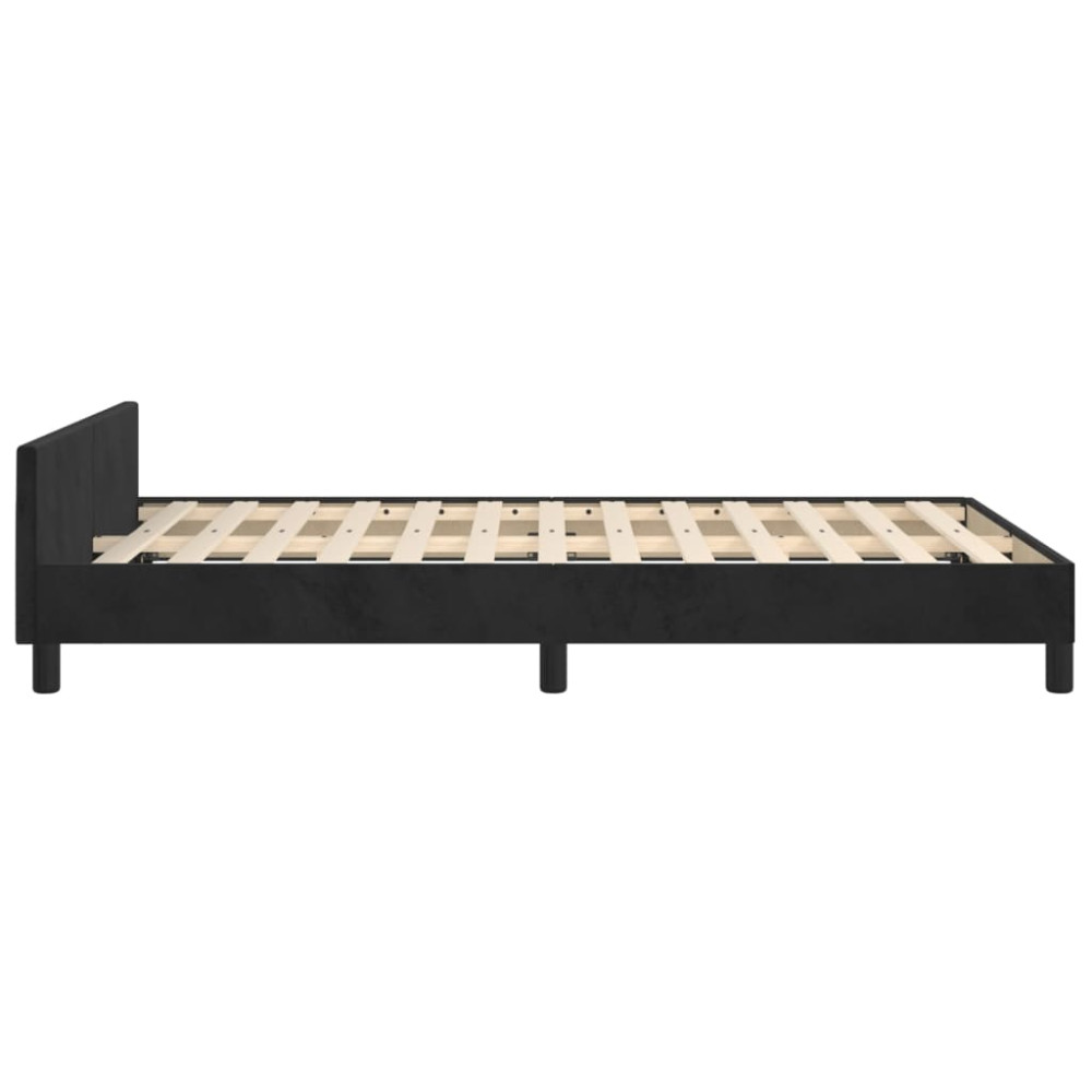Produktbild för Sängram utan madrass svart 120x200 cm sammet