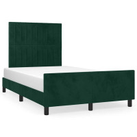 Produktbild för Sängram utan madrass mörkgrön 120x200 cm sammet