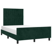 Produktbild för Sängram utan madrass mörkgrön 120x200 cm sammet