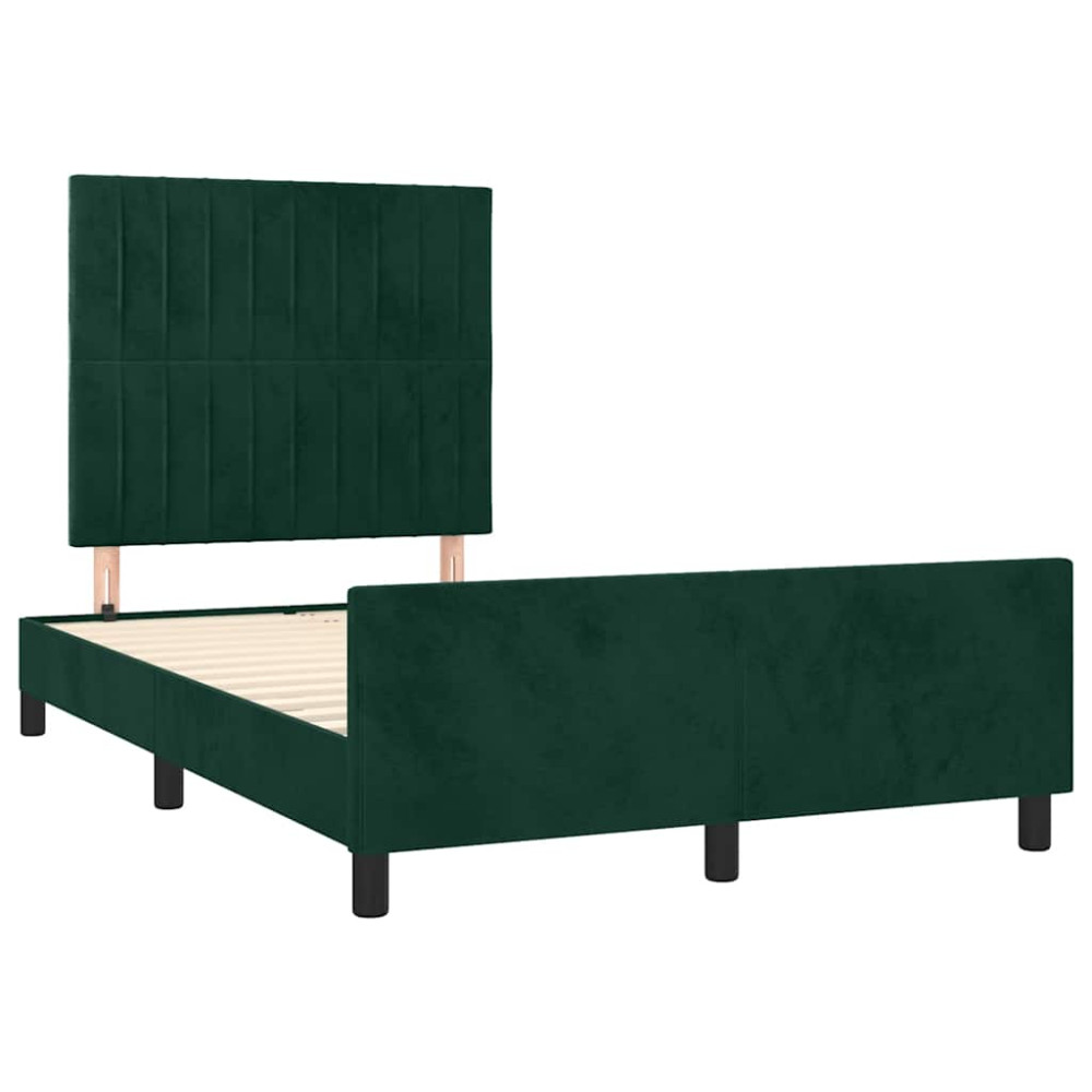 Produktbild för Sängram utan madrass mörkgrön 120x200 cm sammet
