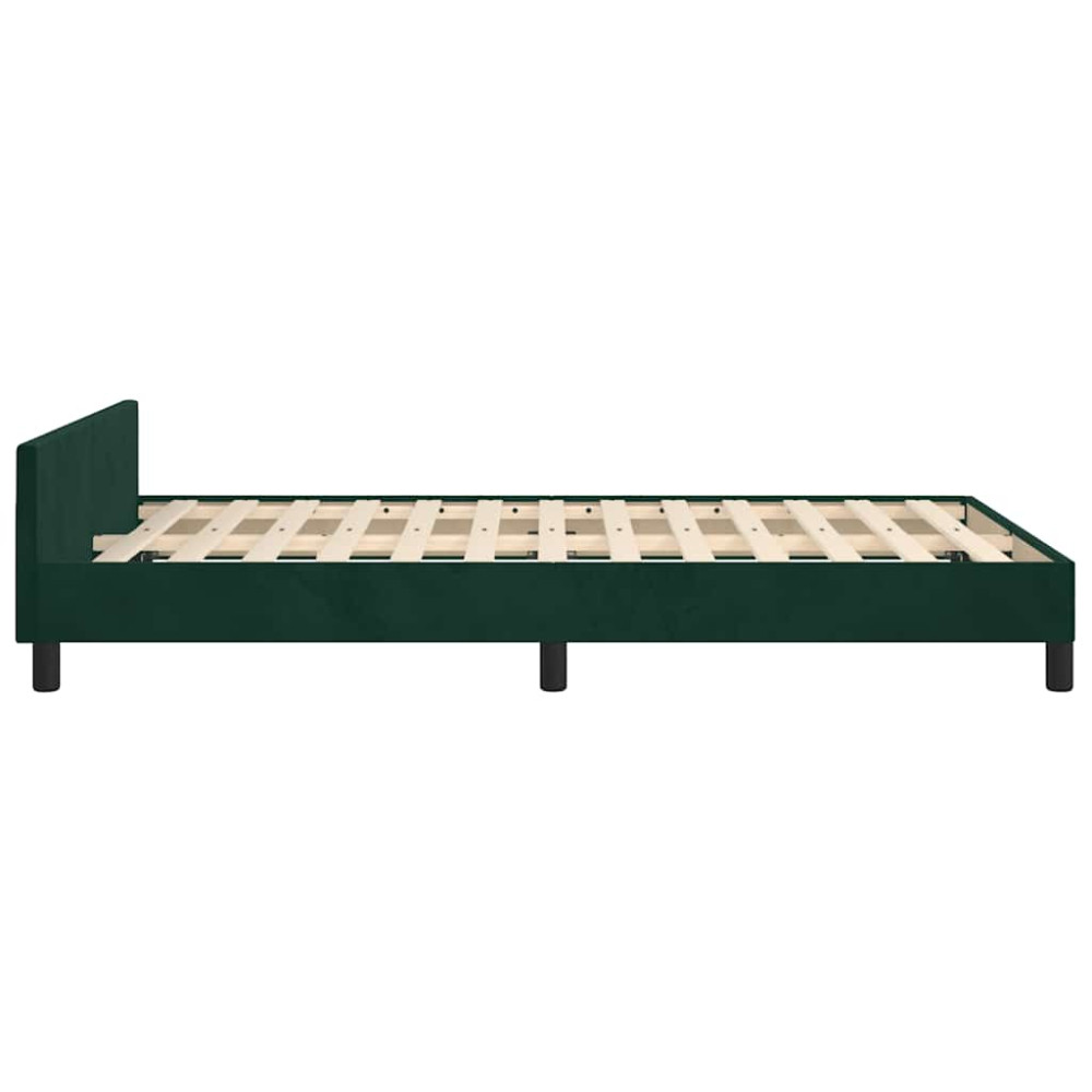 Produktbild för Sängram utan madrass mörkgrön 120x200 cm sammet
