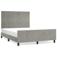 Produktbild för Sängram utan madrass ljusgrå 140x190 cm sammet