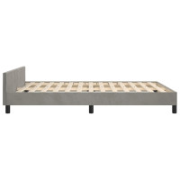 Produktbild för Sängram utan madrass ljusgrå 140x190 cm sammet