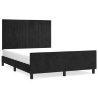 Produktbild för Sängram utan madrass svart 140x190 cm sammet