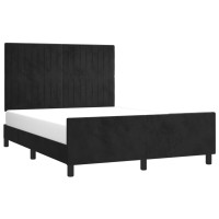 Produktbild för Sängram utan madrass svart 140x190 cm sammet