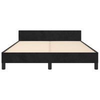 Produktbild för Sängram utan madrass svart 140x190 cm sammet