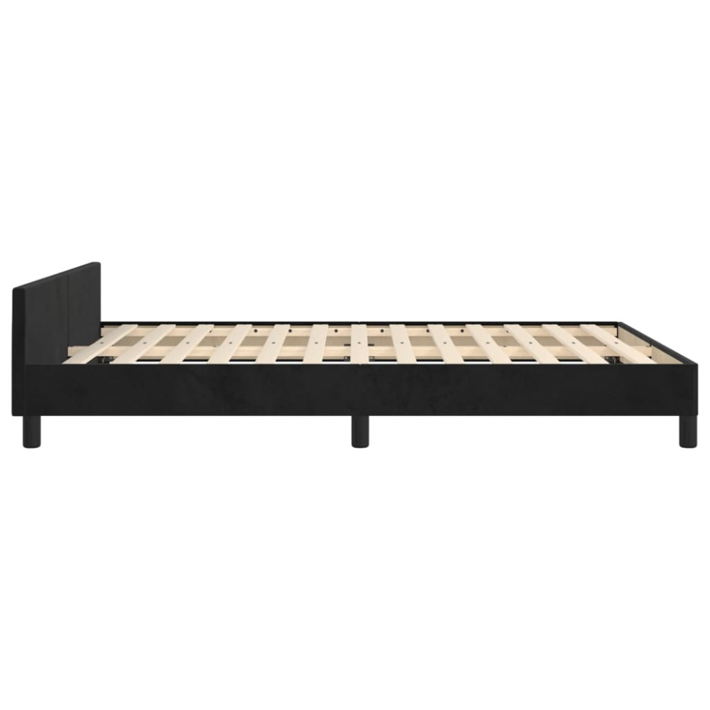 Produktbild för Sängram utan madrass svart 140x190 cm sammet