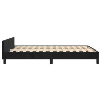 Produktbild för Sängram utan madrass svart 140x190 cm sammet