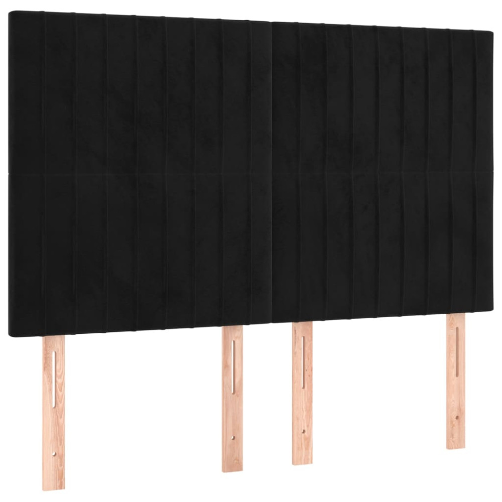 Produktbild för Sängram utan madrass svart 140x190 cm sammet