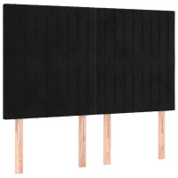 Produktbild för Sängram utan madrass svart 140x190 cm sammet