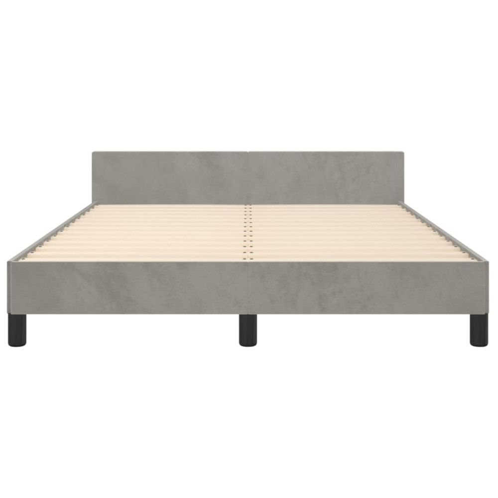Produktbild för Sängram utan madrass ljusgrå 140x200 cm sammet