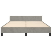 Produktbild för Sängram utan madrass ljusgrå 140x200 cm sammet