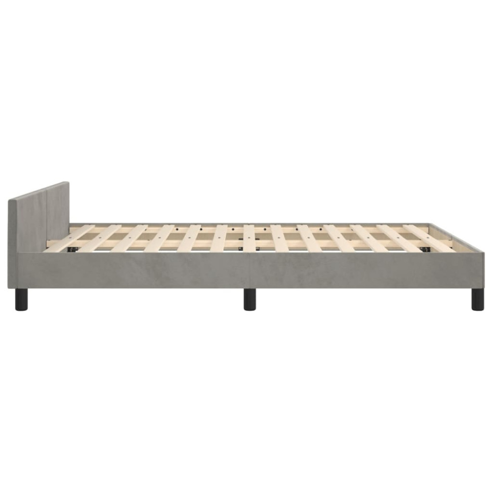 Produktbild för Sängram utan madrass ljusgrå 140x200 cm sammet
