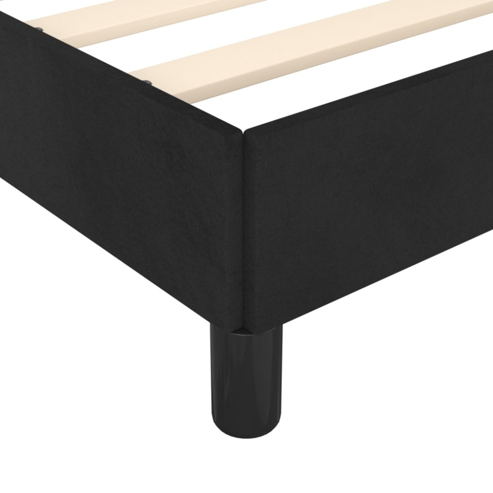 Produktbild för Sängram utan madrass svart 140x200 cm sammet