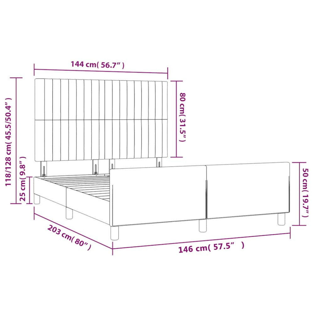 Produktbild för Sängram utan madrass mörkgrön 140x200 cm sammet